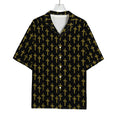 Religious Cross Pattern Print Rayon Hawaiian Shirt