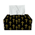 Religious Cross Pattern Print Rectangle Tissue Box Cover