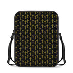 Religious Cross Pattern Print Rectangular Crossbody Bag