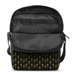 Religious Cross Pattern Print Rectangular Crossbody Bag