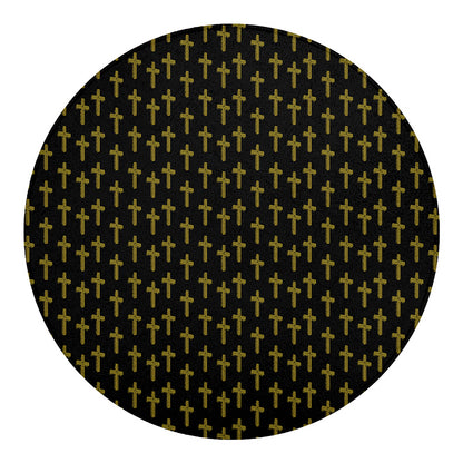 Religious Cross Pattern Print Round Blanket