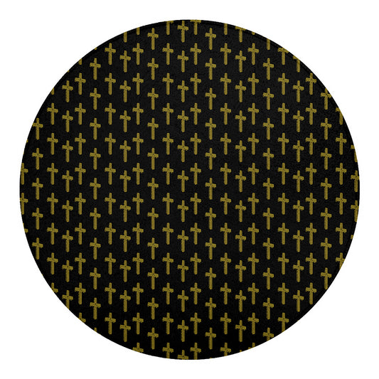 Religious Cross Pattern Print Round Blanket