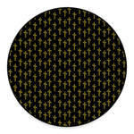 Religious Cross Pattern Print Round Floor Mat