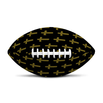 Religious Cross Pattern Print Rugby Ball