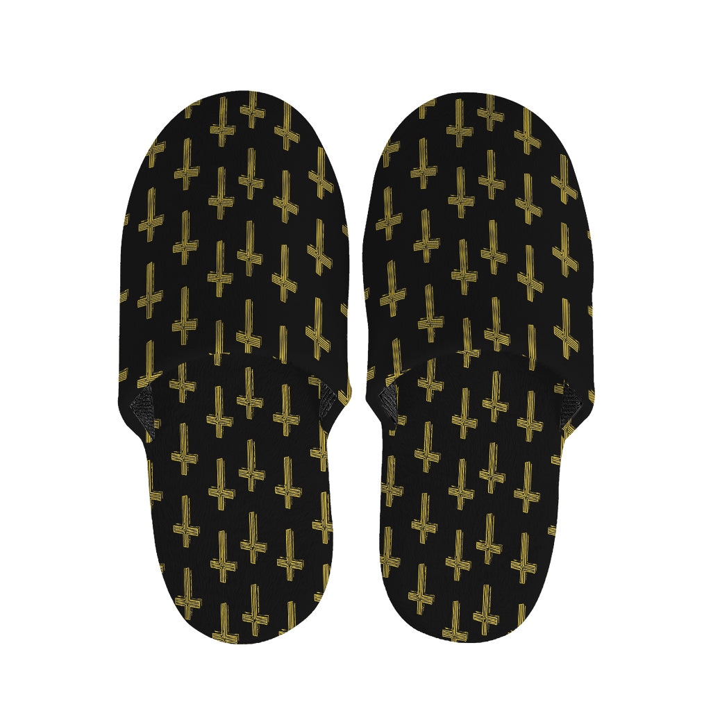 Religious Cross Pattern Print Slippers