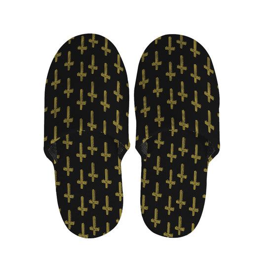Religious Cross Pattern Print Slippers