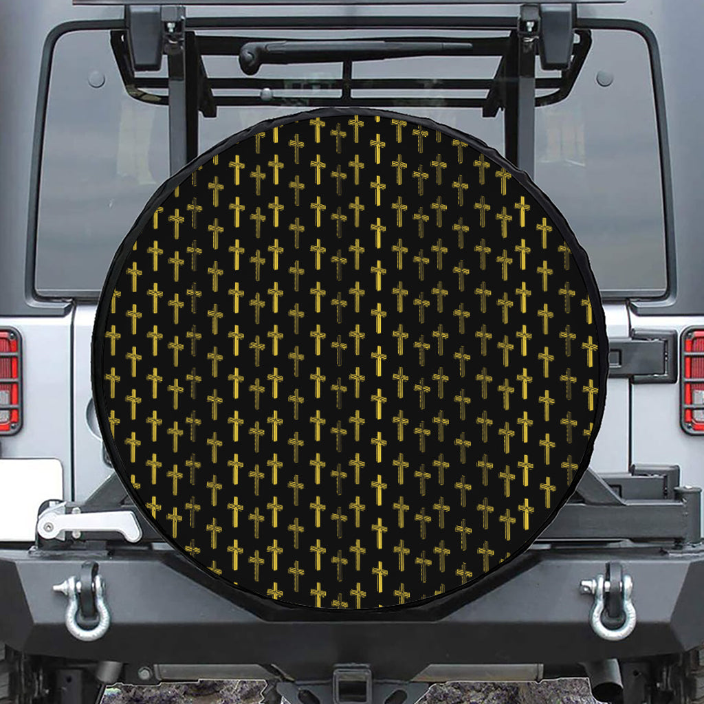 Religious Cross Pattern Print Tire Cover