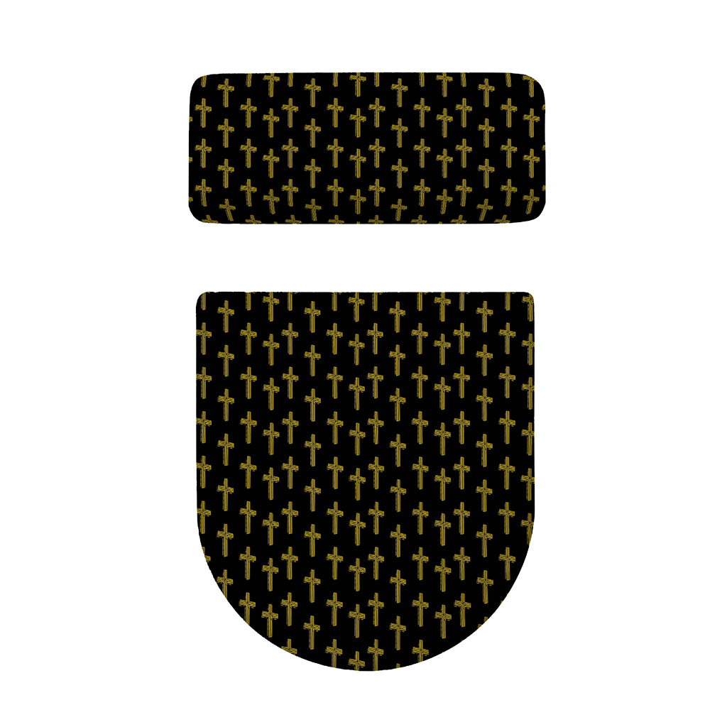 Religious Cross Pattern Print Toilet Lid And Tank Cover Set