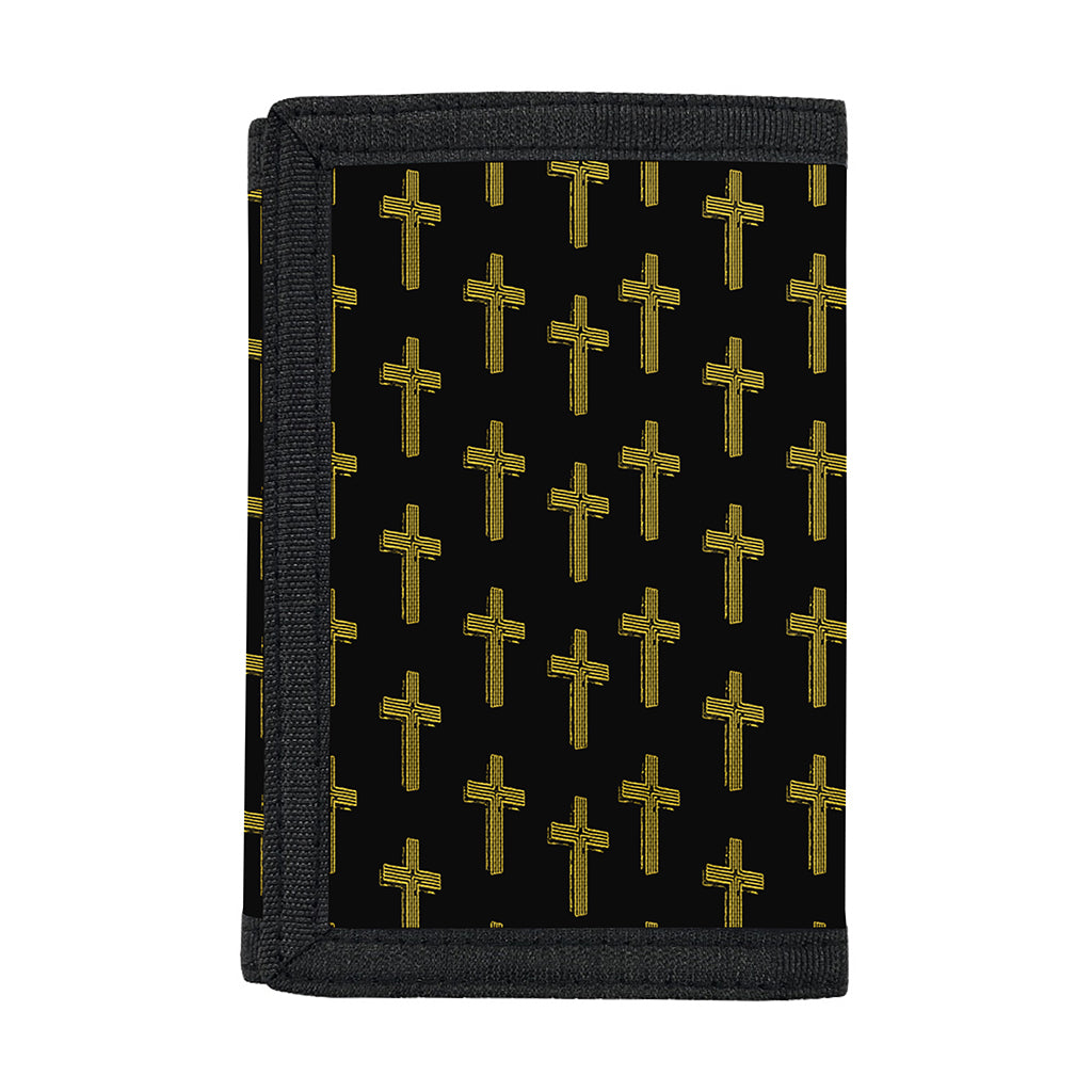 Religious Cross Pattern Print Trifold Wallet