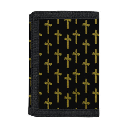 Religious Cross Pattern Print Trifold Wallet