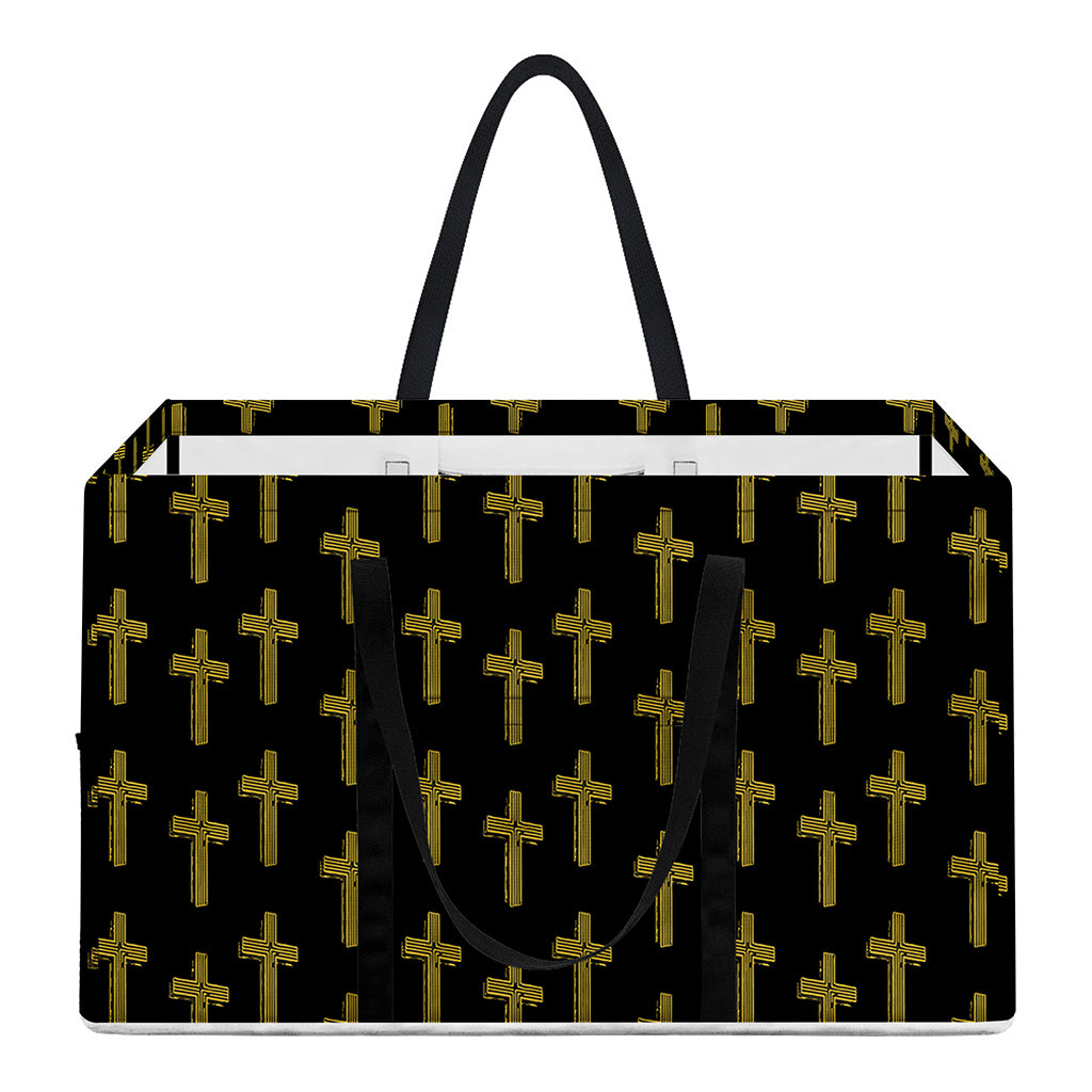 Religious Cross Pattern Print Utility Tote Bag