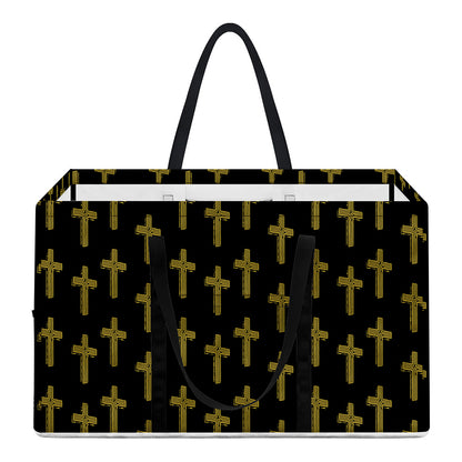 Religious Cross Pattern Print Utility Tote Bag