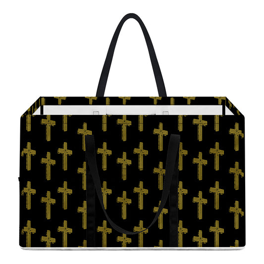 Religious Cross Pattern Print Utility Tote Bag