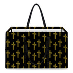Religious Cross Pattern Print Utility Tote Bag