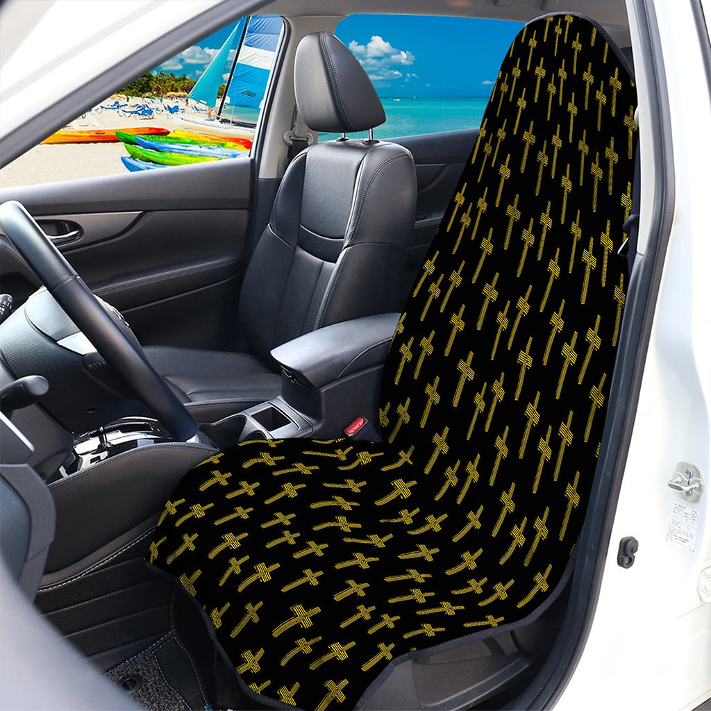 Religious Cross Pattern Print Waterproof Car Seat Cover
