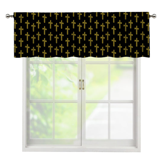 Religious Cross Pattern Print Window Valance