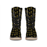 Religious Cross Pattern Print Winter Boots
