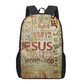 Religious Word Of God Print 17 Inch Backpack