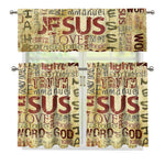 Religious Word Of God Print 3 Piece Kitchen Curtains