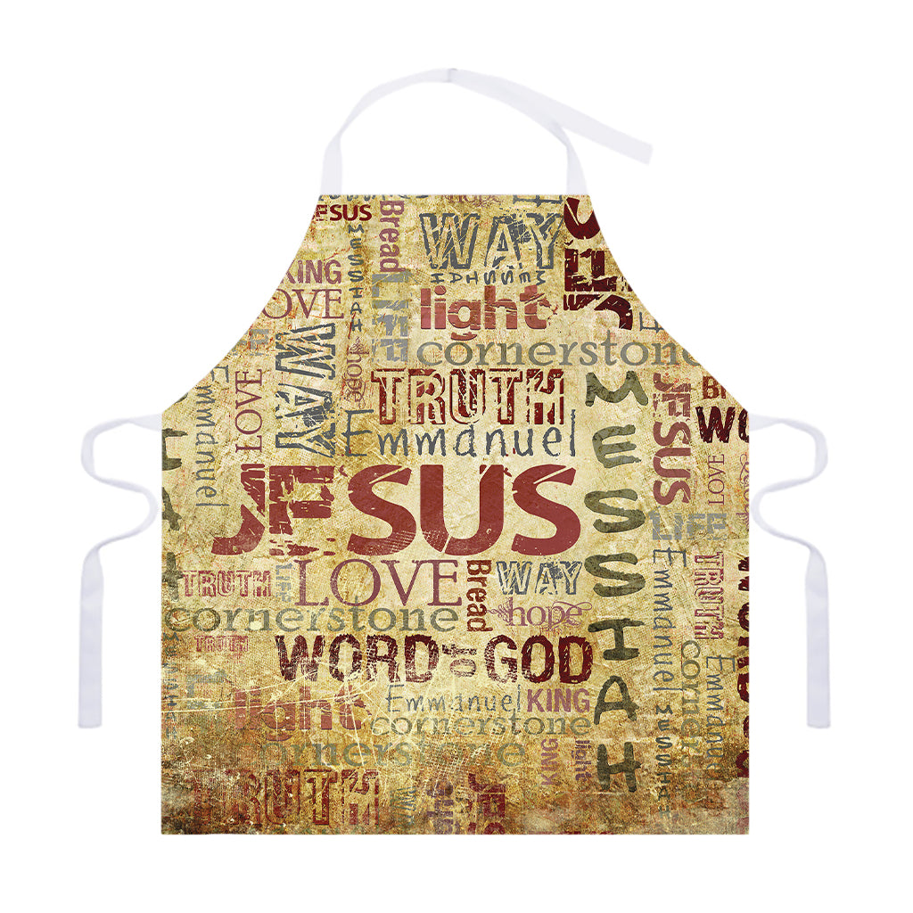 Religious Word Of God Print Adjustable Apron