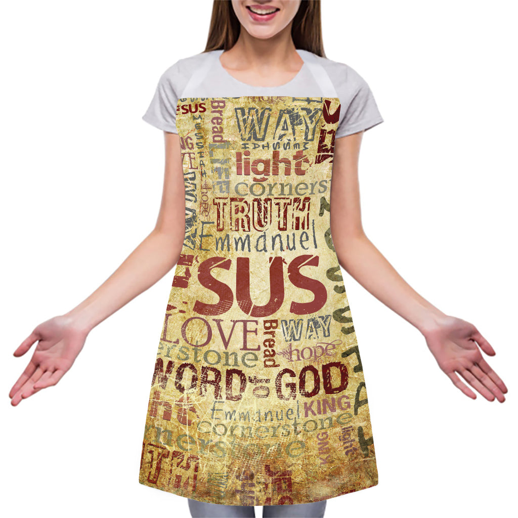 Religious Word Of God Print Adjustable Apron