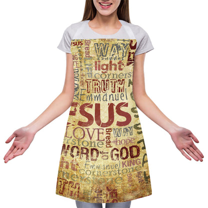 Religious Word Of God Print Adjustable Apron