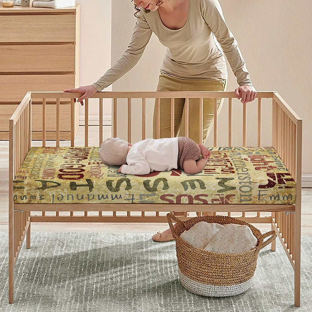 Religious Word Of God Print Baby Crib Sheet