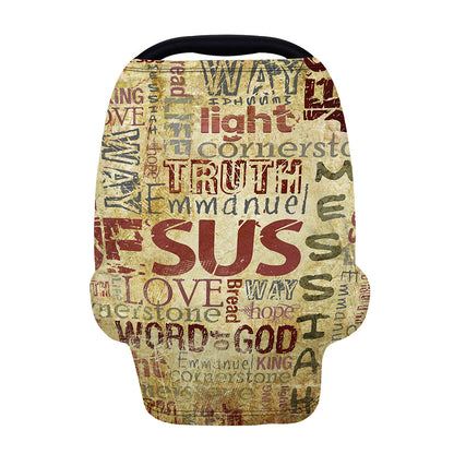 Religious Word Of God Print Baby Seat Cover