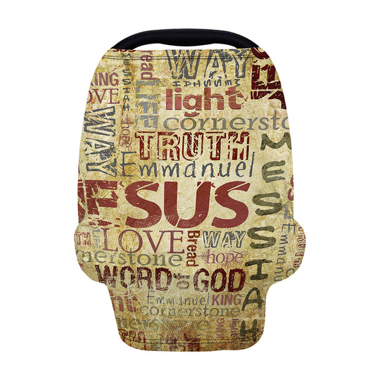 Religious Word Of God Print Baby Seat Cover