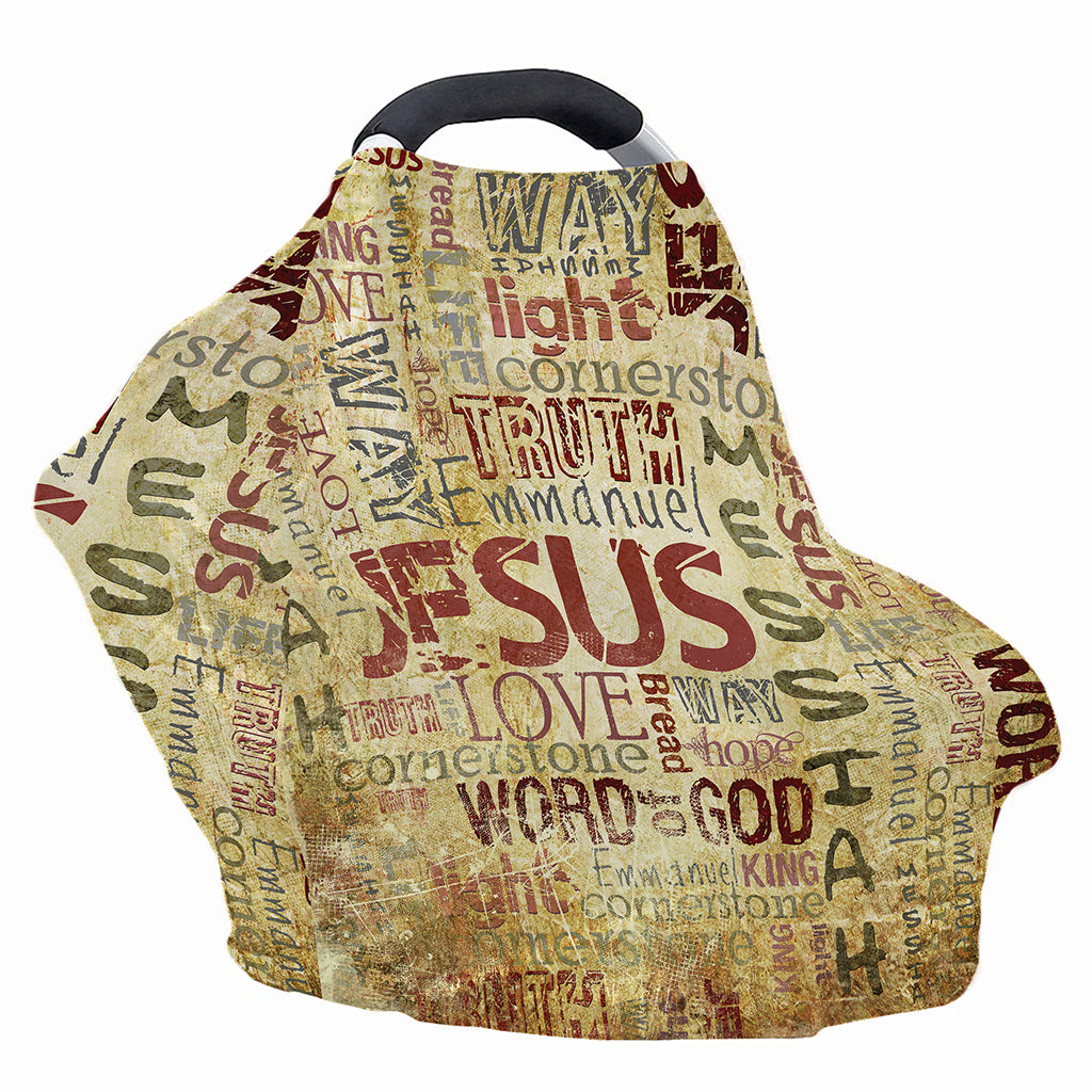 Religious Word Of God Print Baby Seat Cover