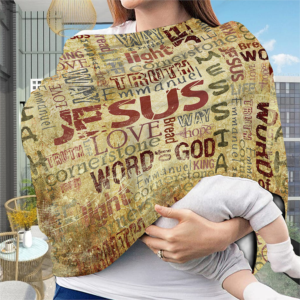 Religious Word Of God Print Baby Seat Cover