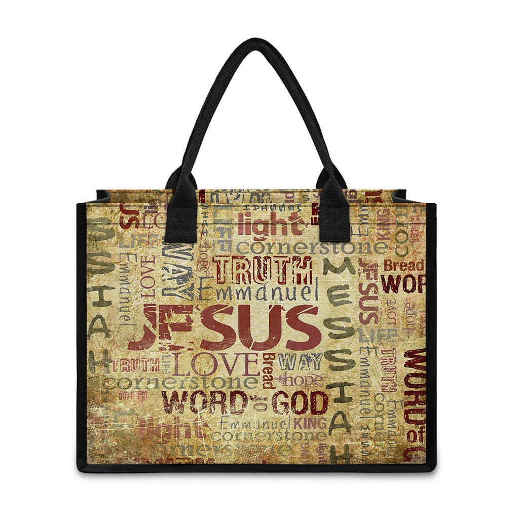 Religious Word Of God Print Canvas Tote Bag