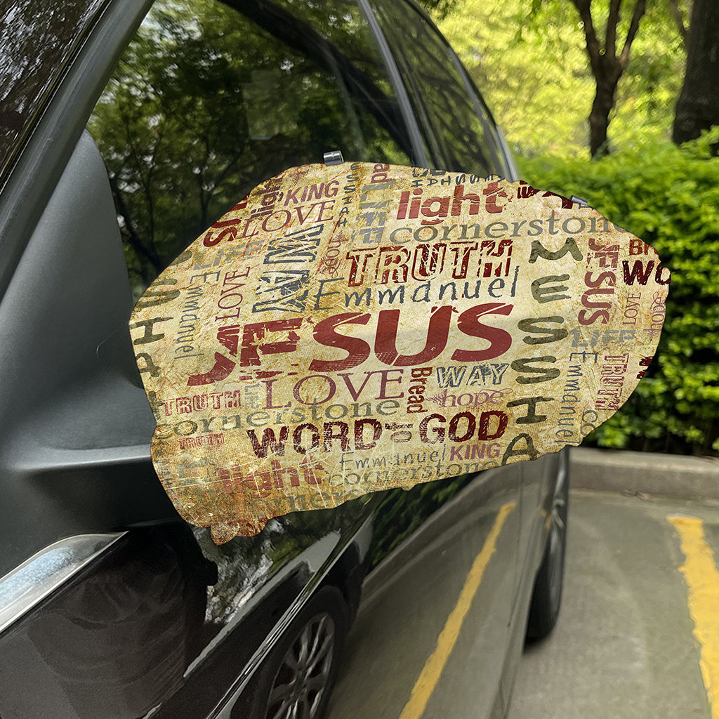Religious Word Of God Print Car Side Mirror Covers