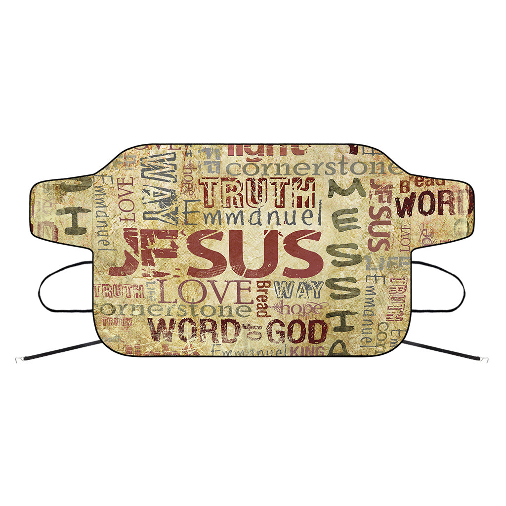 Religious Word Of God Print Car Windshield Snow Cover