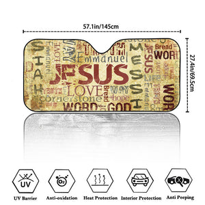 Religious Word Of God Print Car Windshield Sun Shade