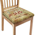 Religious Word Of God Print Chair Cushion Cover