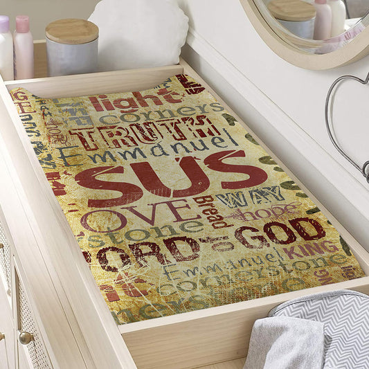 Religious Word Of God Print Changing Pad Cover