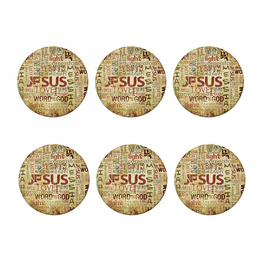 Religious Word Of God Print Coaster Set