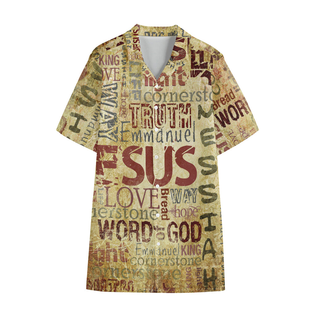 Religious Word Of God Print Cotton Hawaiian Shirt