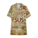 Religious Word Of God Print Cotton Hawaiian Shirt