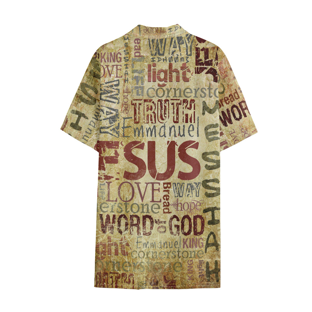 Religious Word Of God Print Cotton Hawaiian Shirt