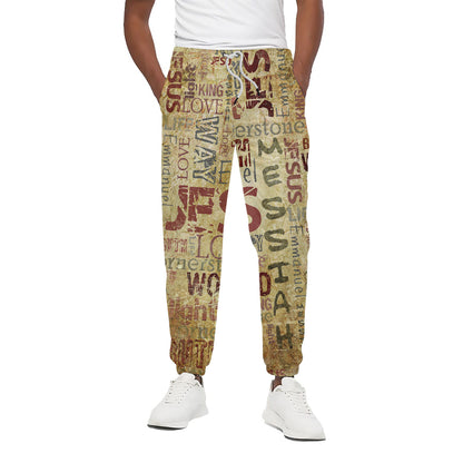 Religious Word Of God Print Cotton Pants