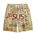 Religious Word Of God Print Cotton Shorts
