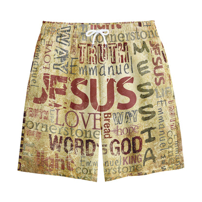Religious Word Of God Print Cotton Shorts