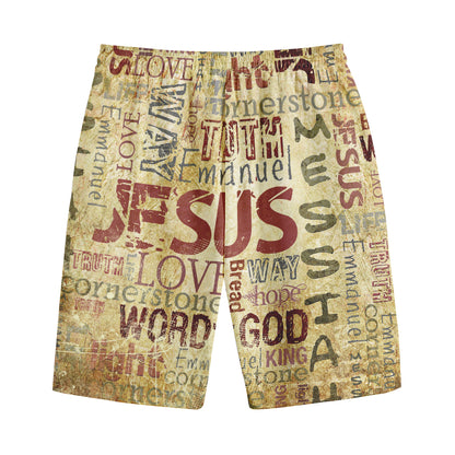 Religious Word Of God Print Cotton Shorts