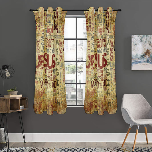 Religious Word Of God Print Curtain