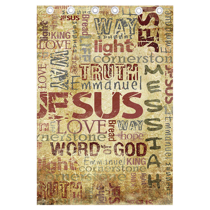 Religious Word Of God Print Curtain