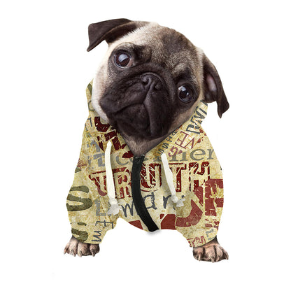 Religious Word Of God Print Dog Zip Up Hoodie