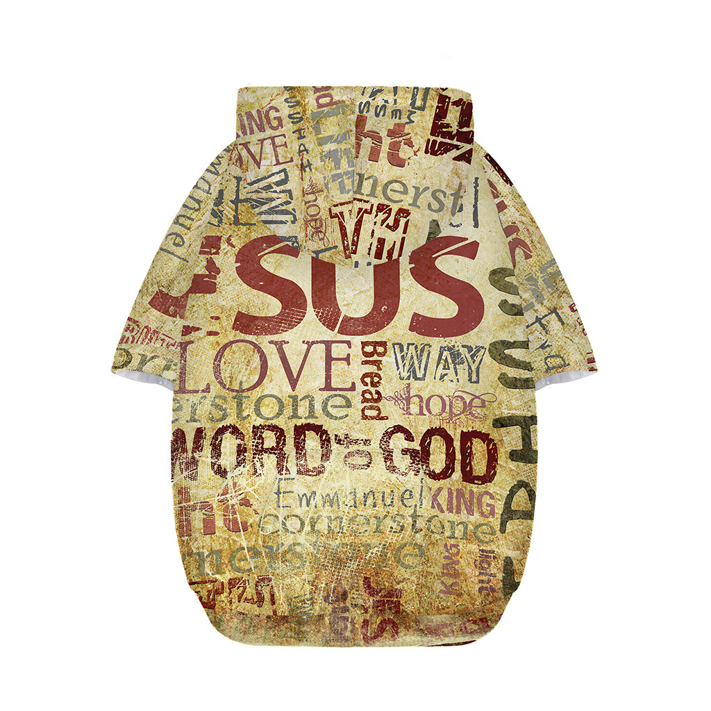 Religious Word Of God Print Dog Zip Up Hoodie