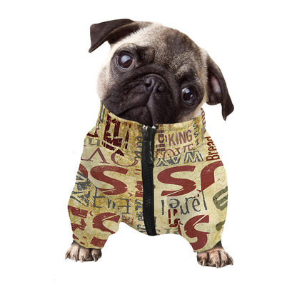 Religious Word Of God Print Dog Zip Up Jacket